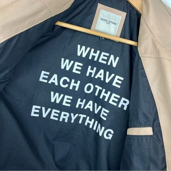 Each Other Paris soft sheep skin tan leather moto jacket size medium MSRP $795 - Picture 6 of 7